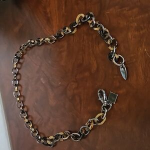Silver And Tortoise Look Link Belt from Italy